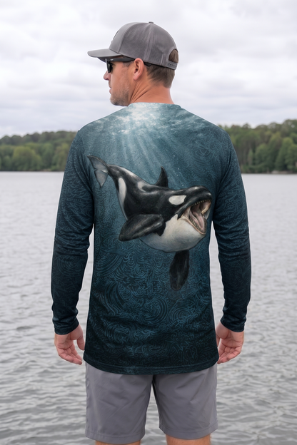 Performance Fishing Long Sleeve - Orca Midnight Current - AOF186 image 2