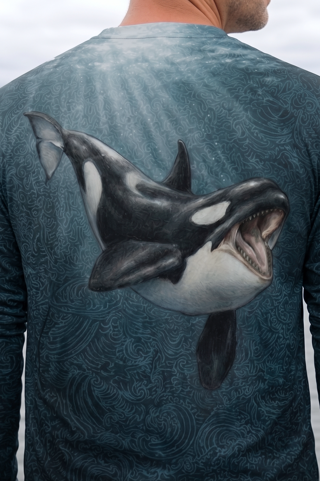 Performance Fishing Long Sleeve - Orca Midnight Current - AOF186 image 4