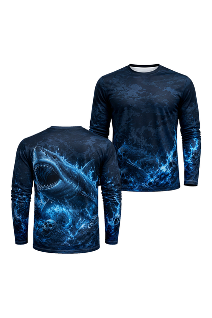 Performance Fishing Long Sleeve - Great White, Dread of the Deep - AOF195 image 1