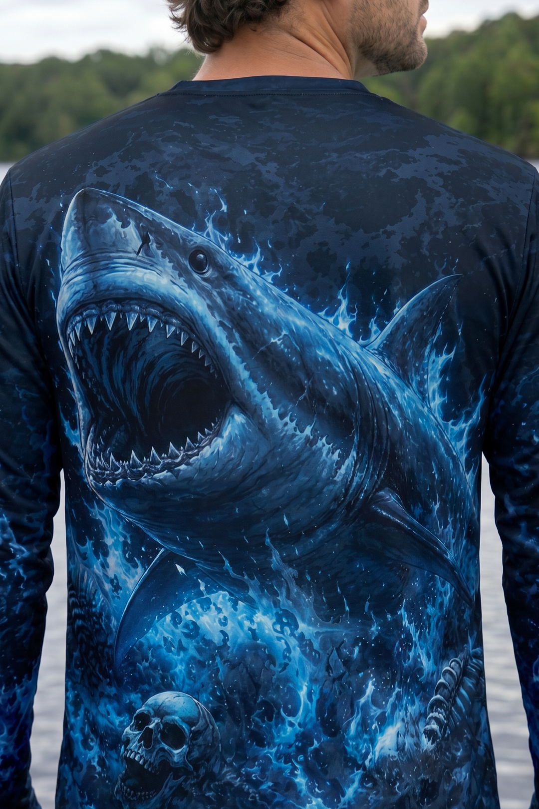 Performance Fishing Long Sleeve - Great White, Dread of the Deep - AOF195 image 4