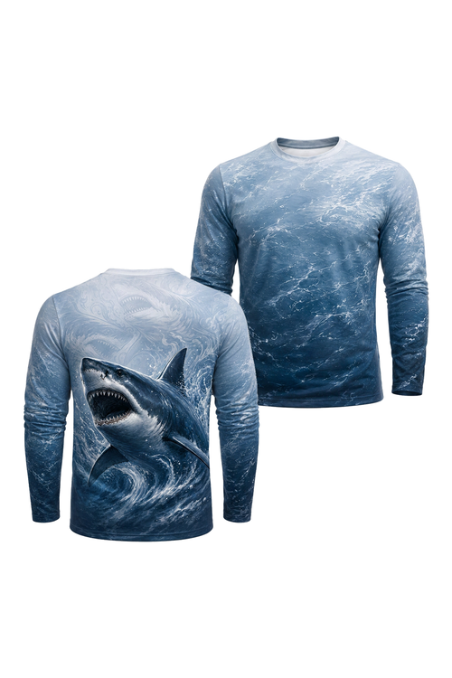 Performance Fishing Long Sleeve - Great White, Maw of the Drowned Deep - AOF199 image 1