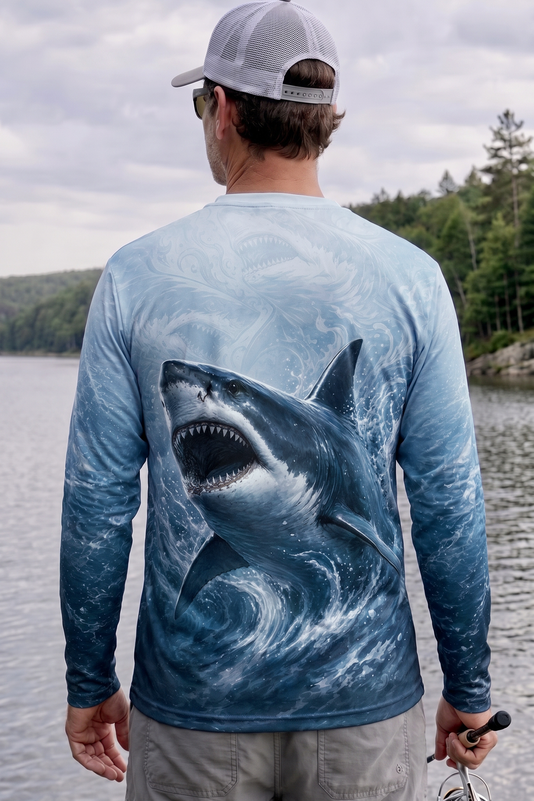 Performance Fishing Long Sleeve - Great White, Maw of the Drowned Deep - AOF199 image 2