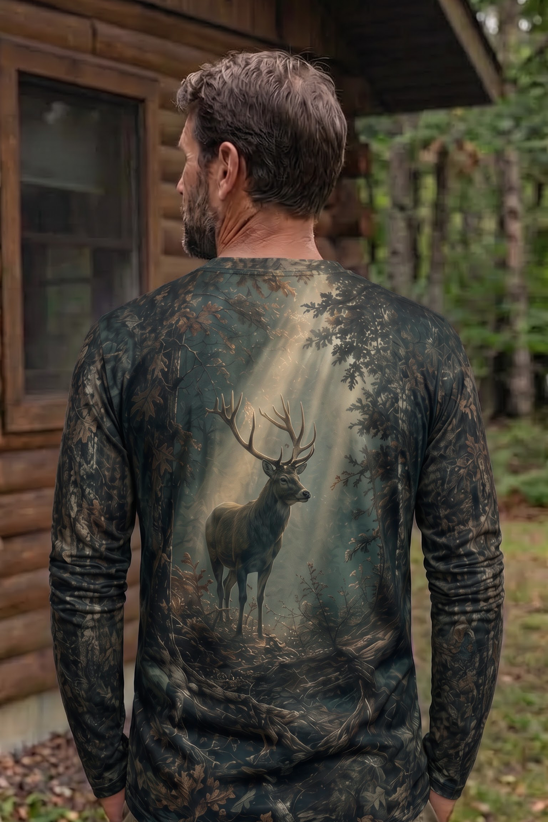 Performance Fishing Long Sleeve - Shadowwood Whitetail- AOF201 image 2