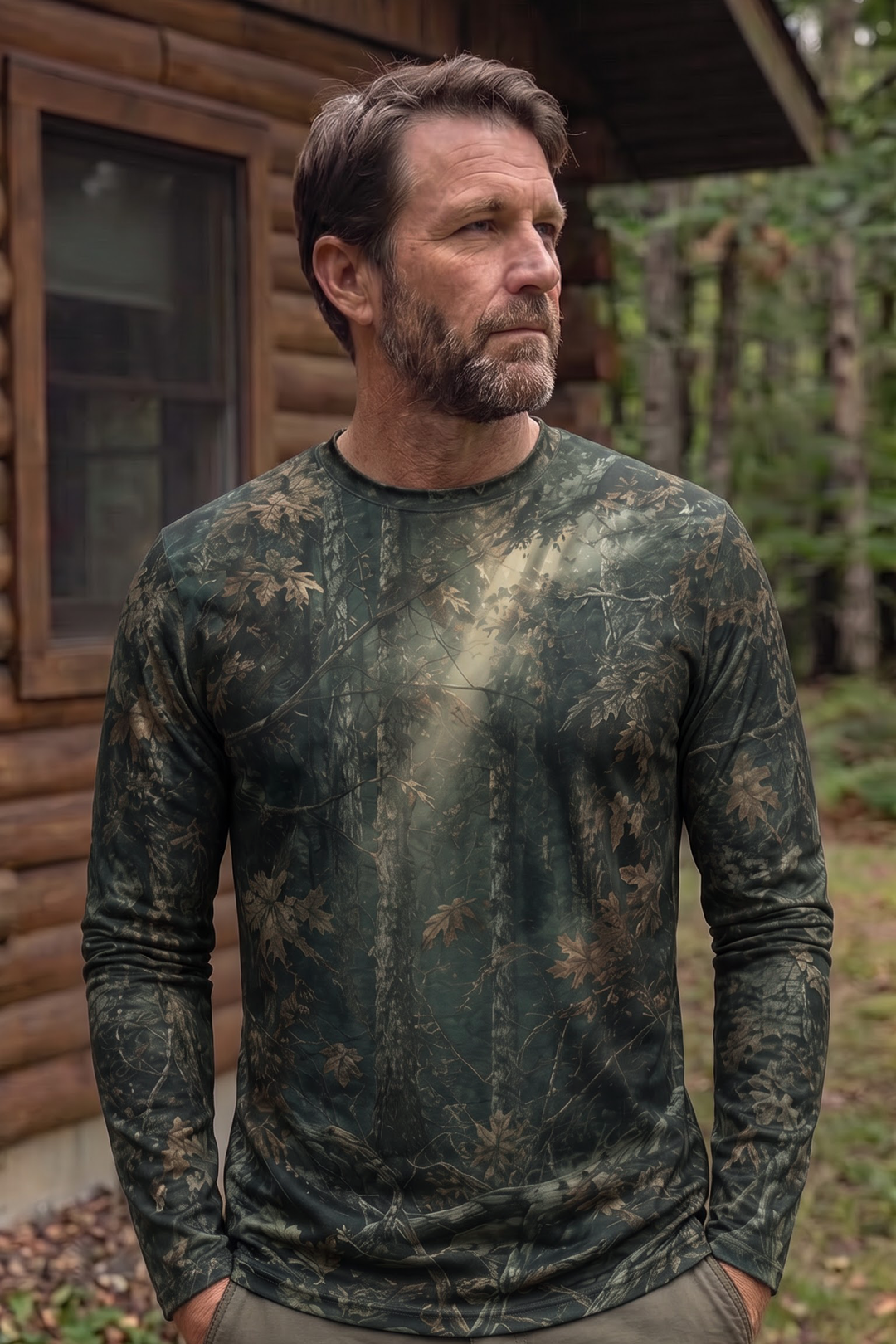 Performance Fishing Long Sleeve - Shadowwood Whitetail- AOF201 image 3