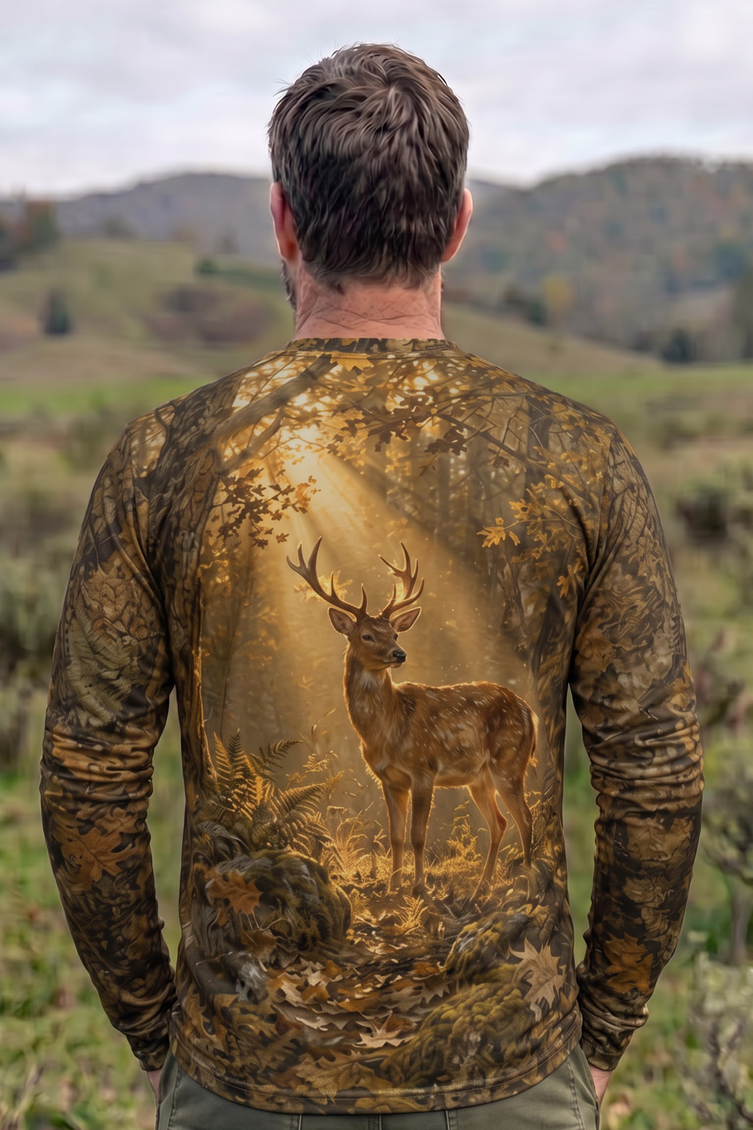 Performance Fishing Long Sleeve - Golden Forest Buck- AOF202 image 2