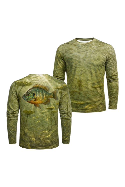 Performance Fishing Long Sleeve - Sunlit Pad Pumpkinseed - TBT247 image 1