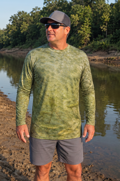 Performance Fishing Long Sleeve - Sunlit Pad Pumpkinseed - TBT247 image 3