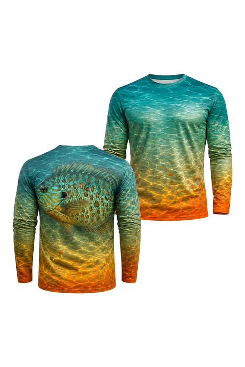 Performance Fishing Long Sleeve - Amber Ripple Pumpkinseed - TBT251 image 1
