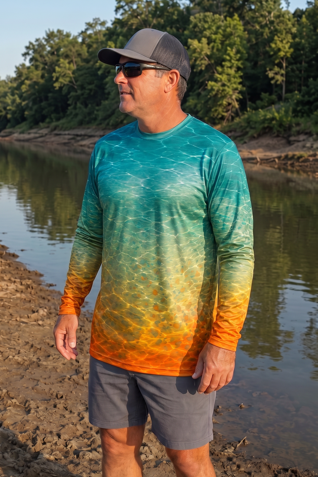 Performance Fishing Long Sleeve - Amber Ripple Pumpkinseed - TBT251 image 3