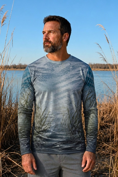 Performance Hunting Long Sleeve - Blue-winged Marshline Teal - ULS314V image 3