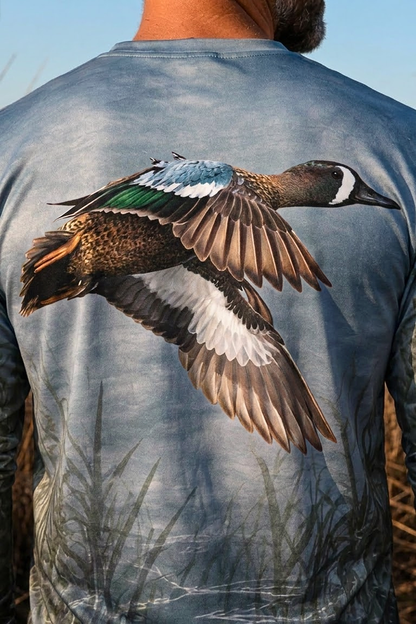 Performance Hunting Long Sleeve - Blue-winged Marshline Teal - ULS314V image 4