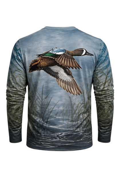 Performance Hunting Long Sleeve - Blue-winged Marshline Teal - ULS314V image 5