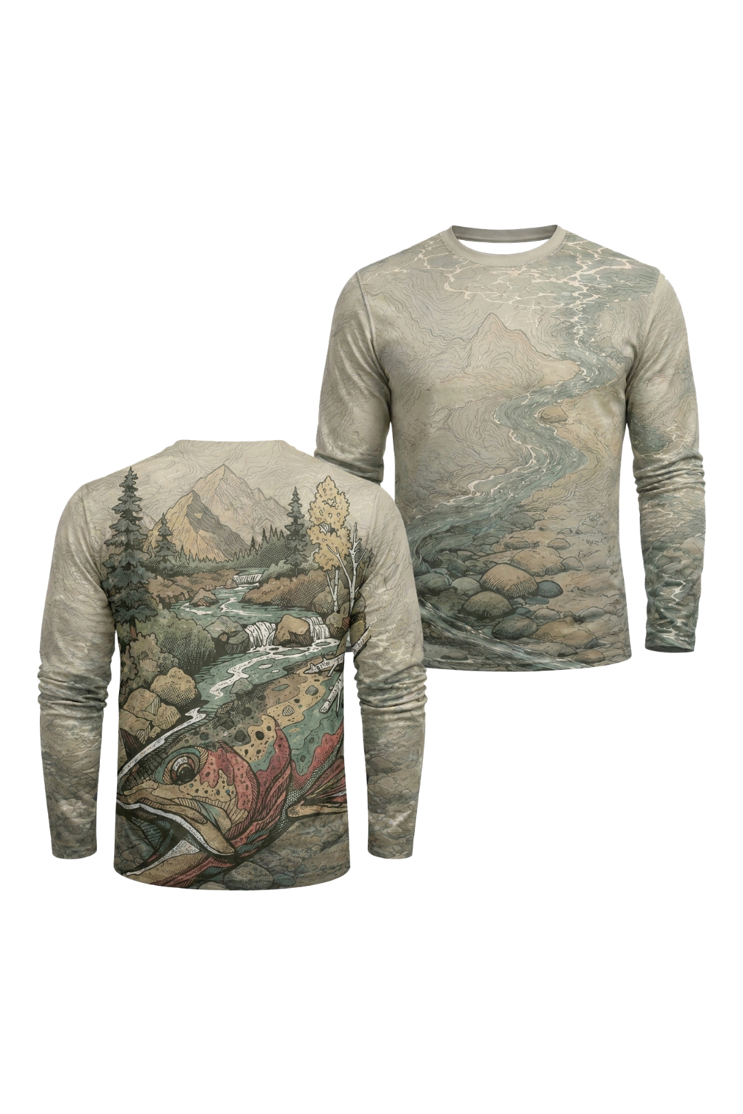 Performance Fishing Long Sleeve - Alpine Stream Trout - TBT258 image 1