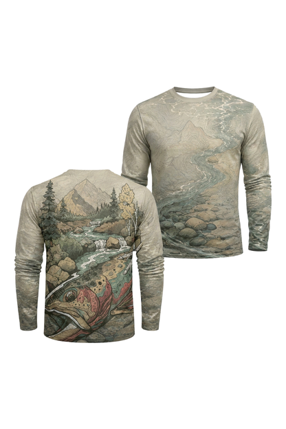 Performance Fishing Long Sleeve - Alpine Stream Trout - TBT258 image 1