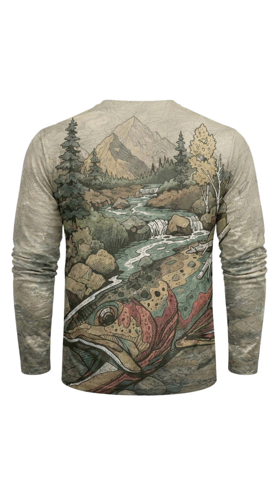 Performance Fishing Long Sleeve - Alpine Stream Trout - TBT258 image 5