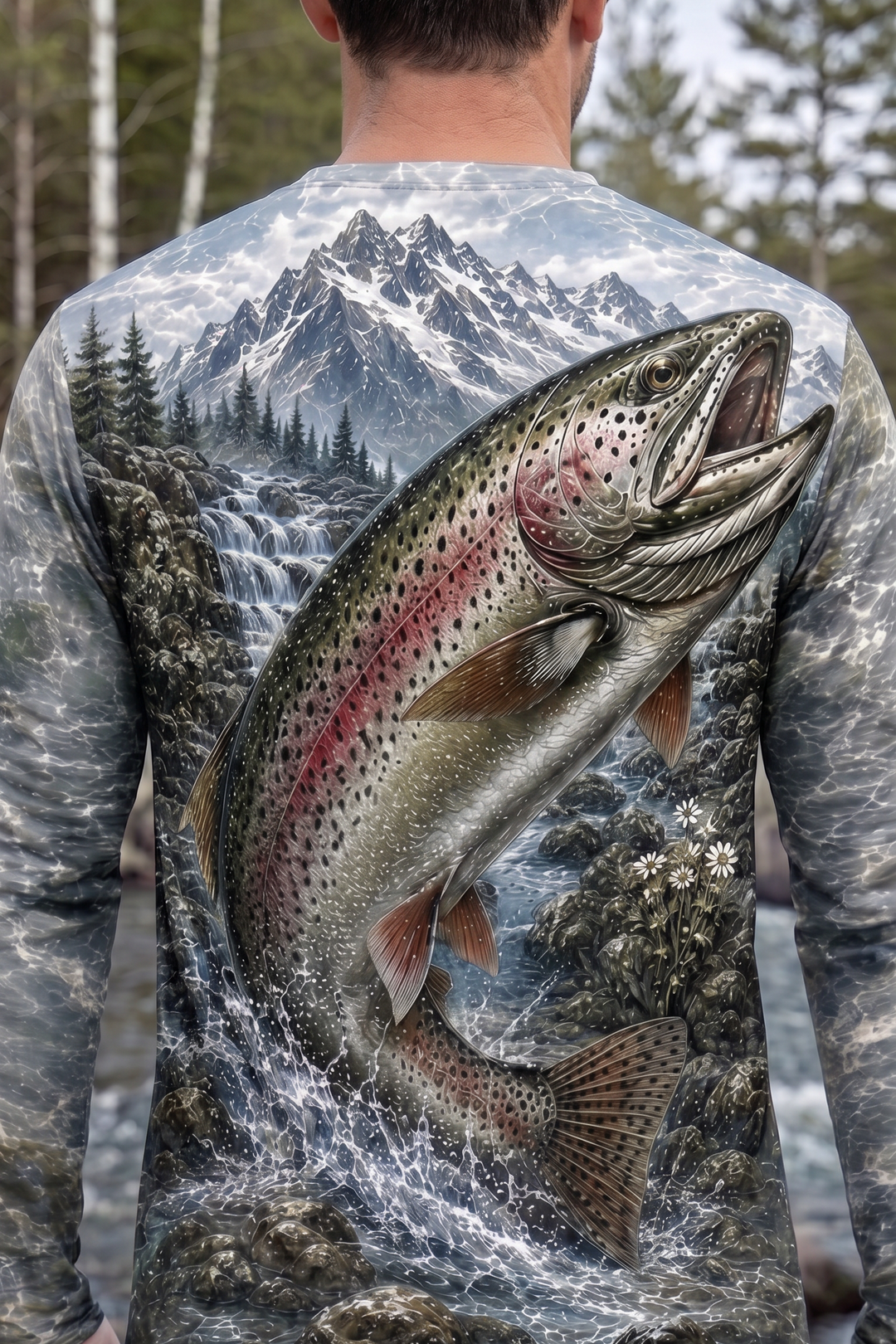 Performance Fishing Long Sleeve - Glacier Leap Trout - TBT260 image 4