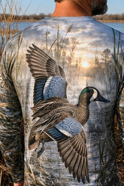 Performance Hunting Long Sleeve - Blue Winged Teal Early Marsh Flash - ULS318V image 4