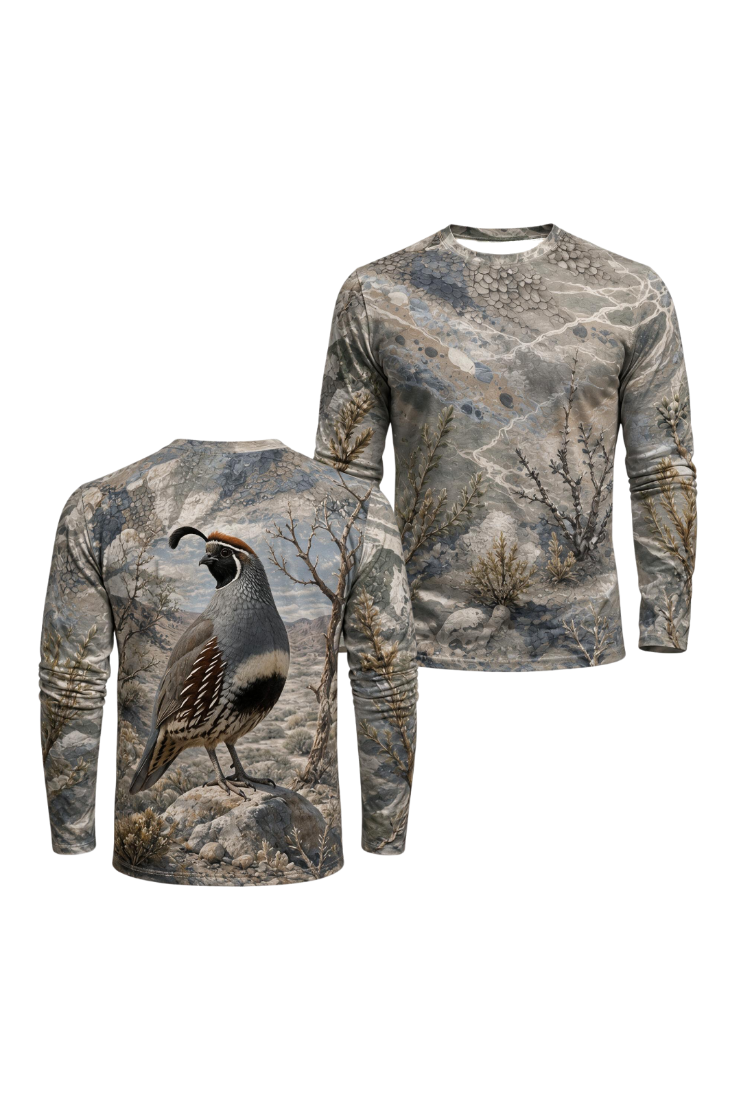 Performance Hunting Long Sleeve - Gambels Quail Desert Wash Sentinel - ULS319V image 1