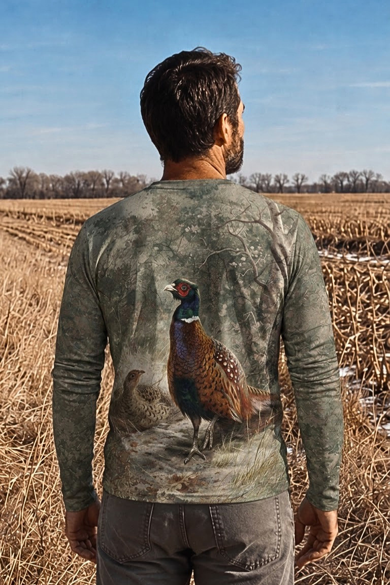 Performance Hunting Long Sleeve - Cock and hen pheasant Smoky Sage - ULS322V image 2