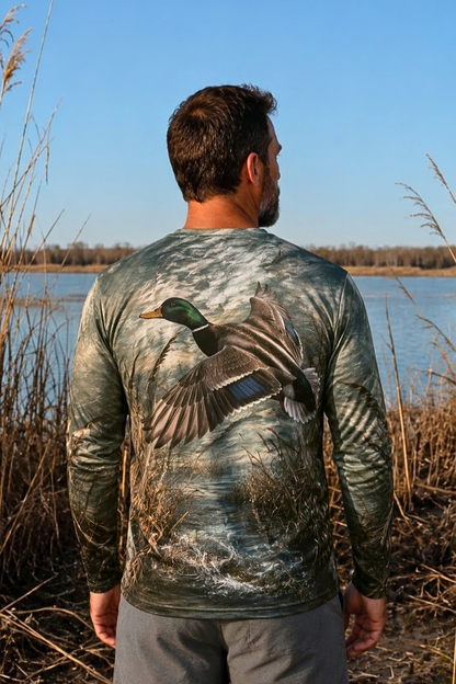 Performance Hunting Long Sleeve - Mallard Marshbreak Greenhead - ULS330V image 2