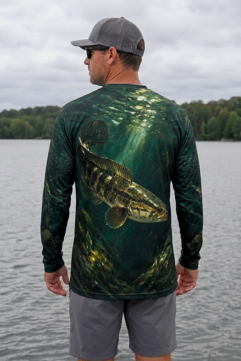 Performance Fishing Long Sleeve - Snakehead, Lurking in the Emerald Depths - ULS336V image 2