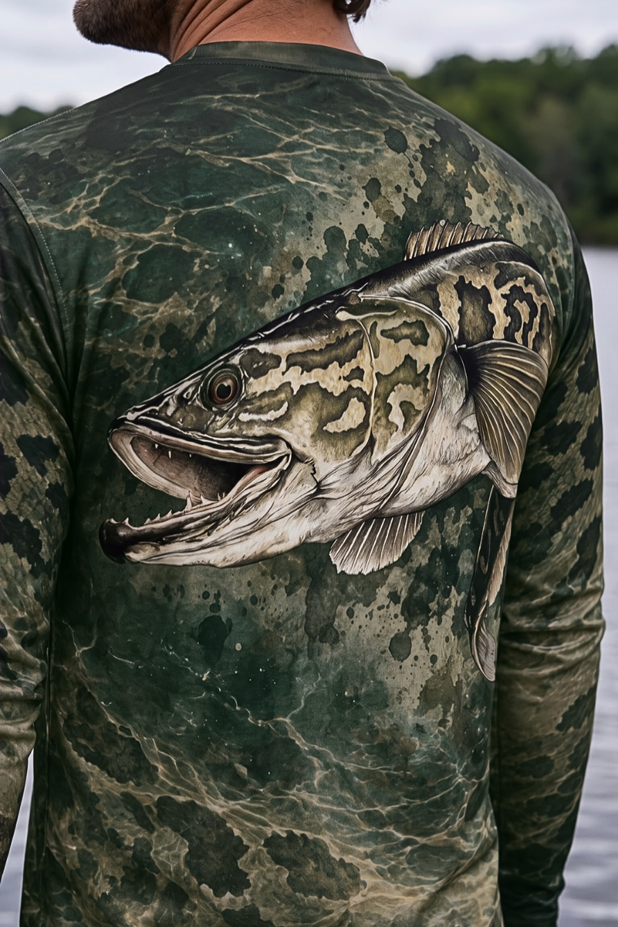 Performance Fishing Long Sleeve - Snakehead, Predator of the Dark Current - ULS337V image 4