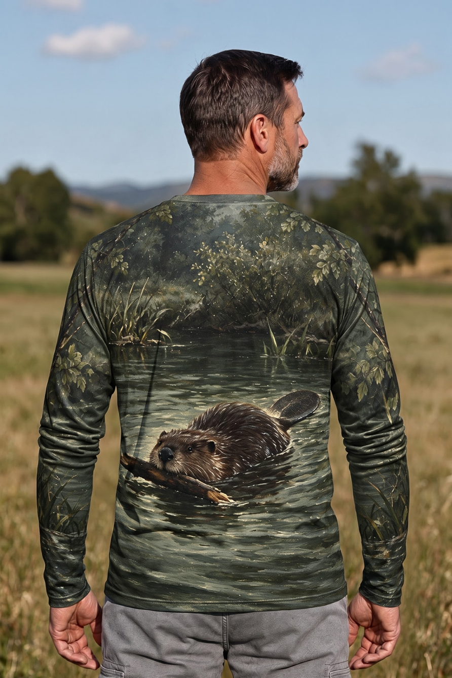 Performance Outdoor Long Sleeve - Beaver, Backwater Timber Run - ULS341V image 2