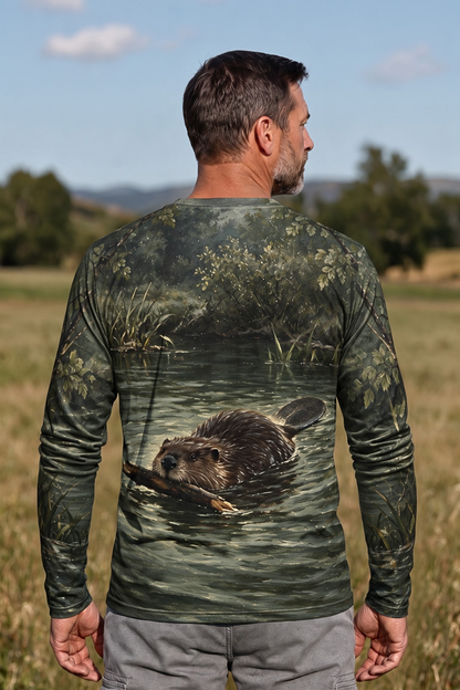 Performance Outdoor Long Sleeve - Beaver, Backwater Timber Run - ULS341V image 2