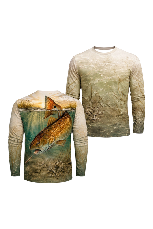 Performance Fishing Long Sleeve - Golden Marsh Redfish - TBT285 image 1