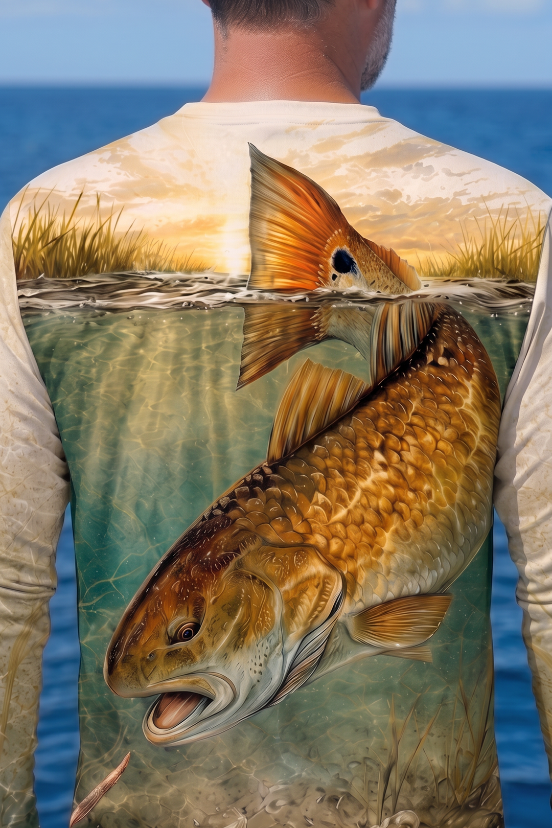 Performance Fishing Long Sleeve - Golden Marsh Redfish - TBT285 image 4