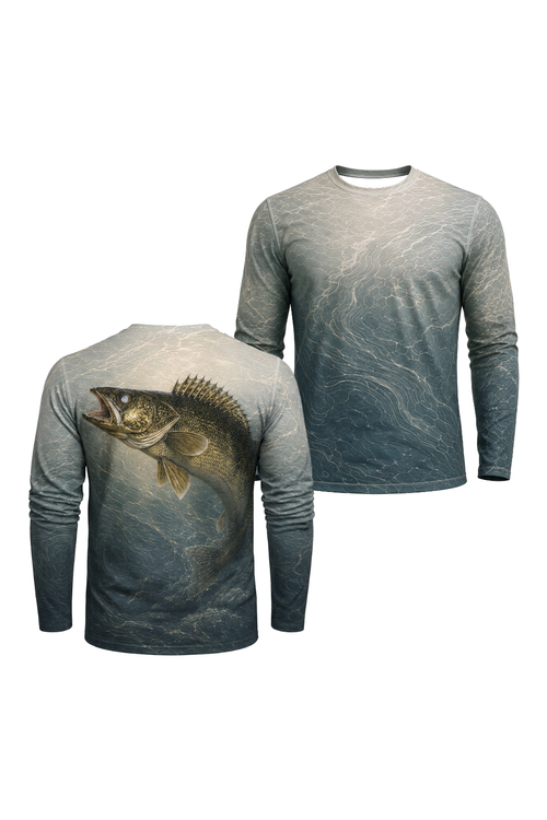 Performance Fishing Long Sleeve - Golden Walleye Echo - TBT289 image 1