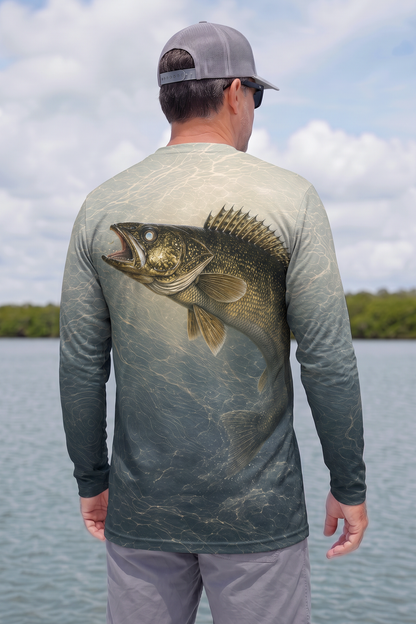 Performance Fishing Long Sleeve - Golden Walleye Echo - TBT289 image 2