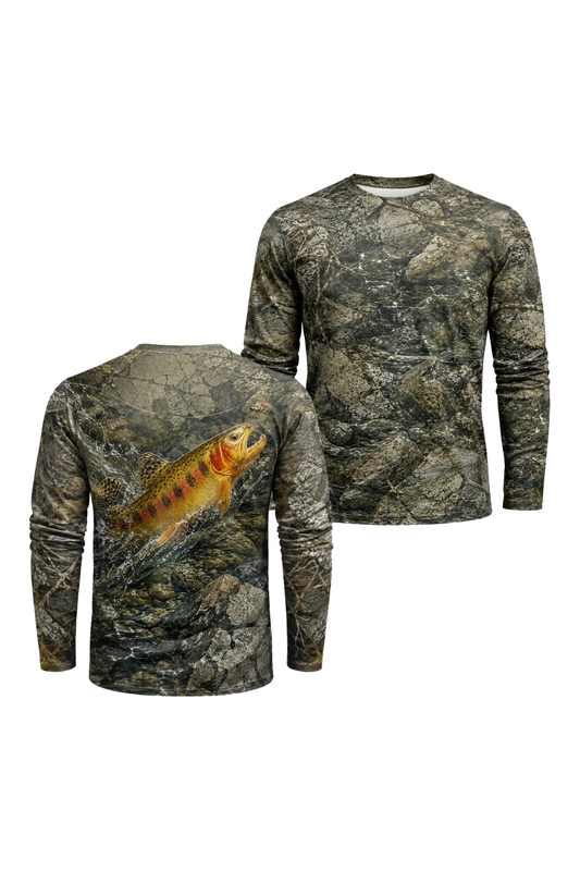 Performance Fishing Long Sleeve - Golden Trout Leap - TBT291 image 1