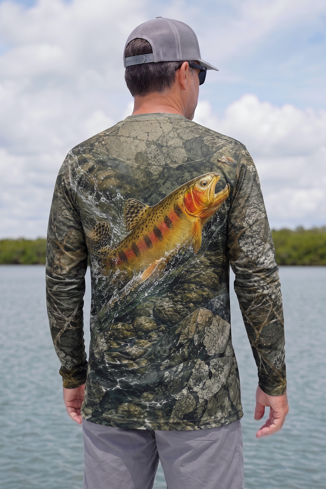 Performance Fishing Long Sleeve - Golden Trout Leap - TBT291 image 2
