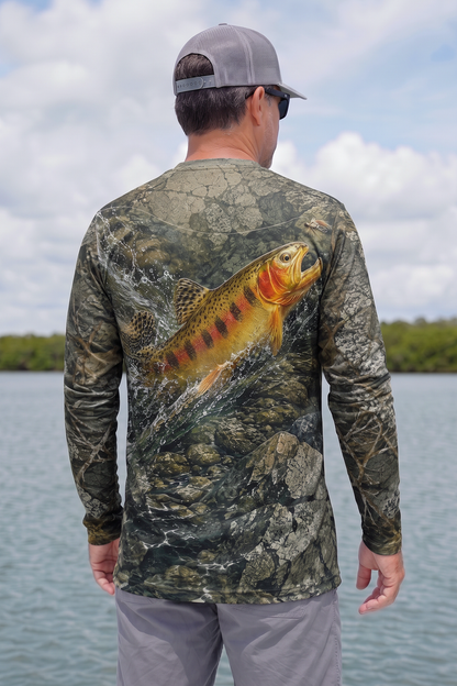 Performance Fishing Long Sleeve - Golden Trout Leap - TBT291 image 2
