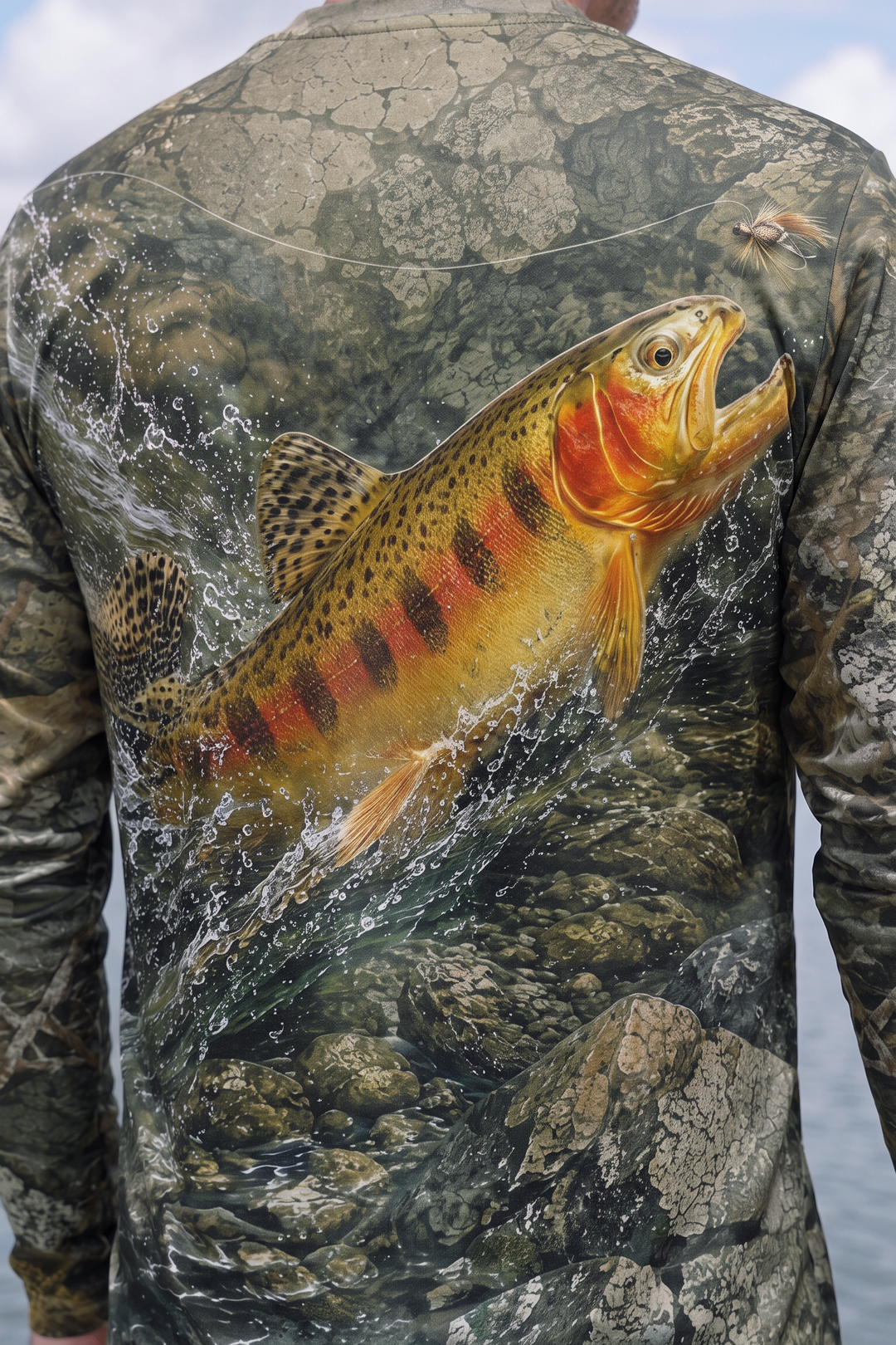 Performance Fishing Long Sleeve - Golden Trout Leap - TBT291 image 4