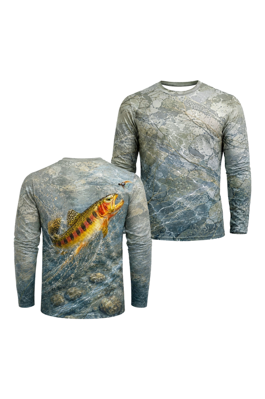 Performance Fishing Long Sleeve - Golden Trout Stream Strike - TBT292 image 1