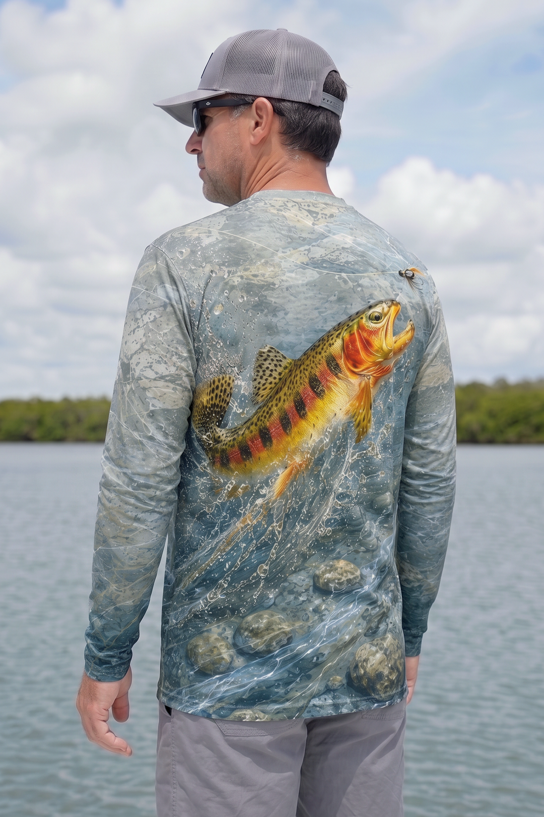 Performance Fishing Long Sleeve - Golden Trout Stream Strike - TBT292 image 2