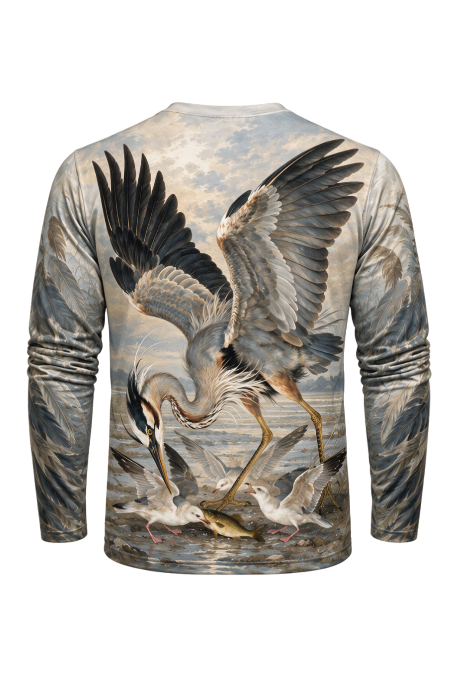 Performance Outdoor Long Sleeve - Heron, Stillwater Strike, Diving Heron & Fish - ULS350V image 5