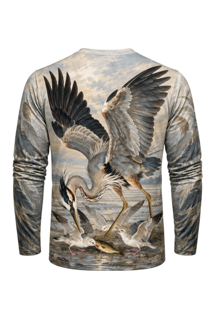 Performance Outdoor Long Sleeve - Heron, Stillwater Strike, Diving Heron & Fish - ULS350V image 5