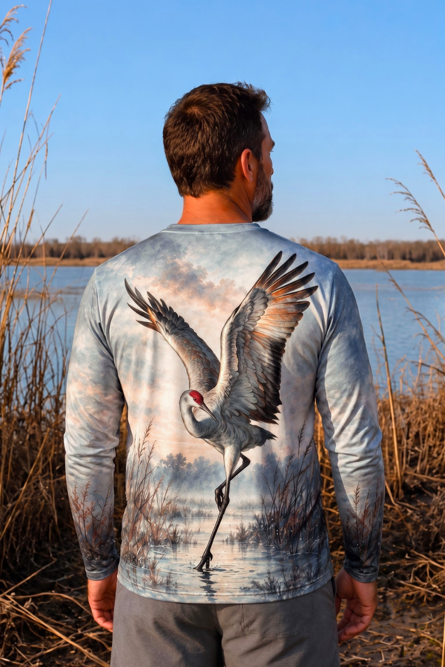 Performance Outdoor Long Sleeve - Sandhill Crane, Weathered Prairie Study - ULS351V image 2