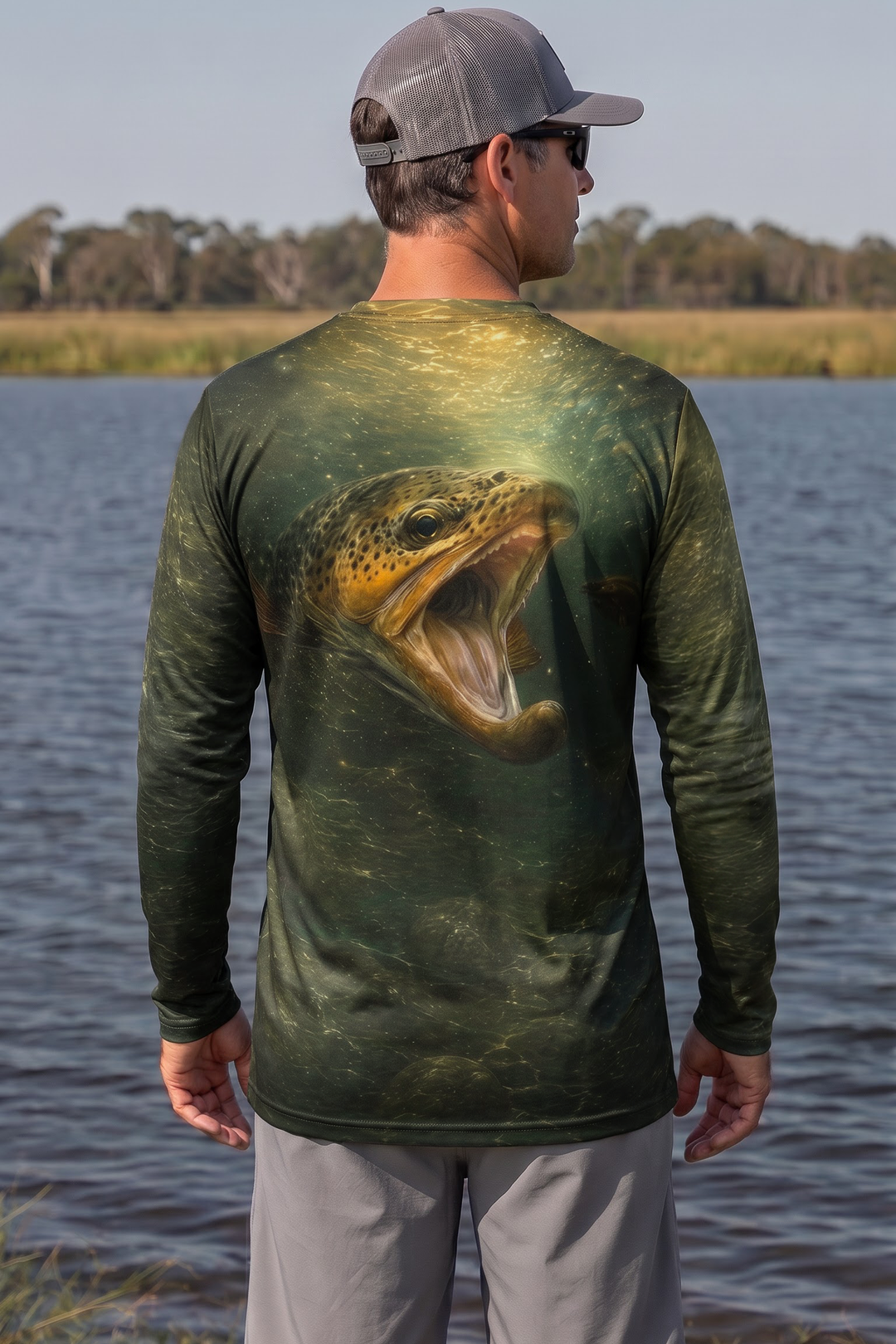 Performance Fishing Long Sleeve - Brown Trout Deep Strike - TBT295 image 2
