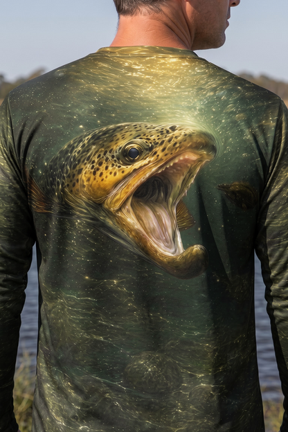 Performance Fishing Long Sleeve - Brown Trout Deep Strike - TBT295 image 4