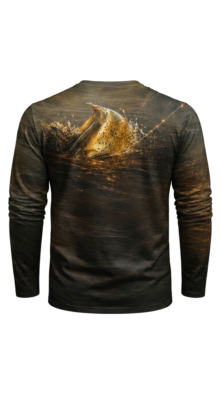 Performance Fishing Long Sleeve - Bronze Burst Trout Leap - TBT296 image 5