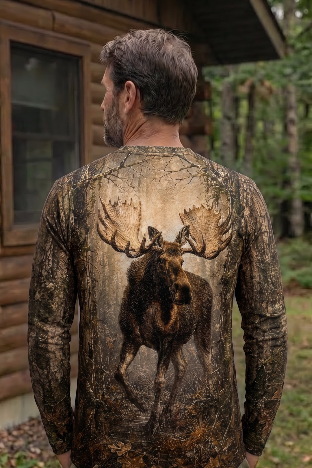Performance Hunting Long Sleeve - Deep Timber Moose Stealth - TBT299 image 2