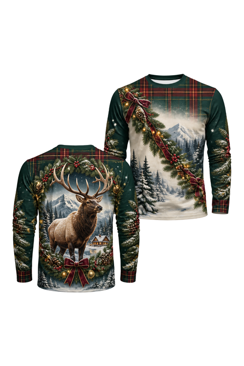 Performance Outdoor Long Sleeve - Christmas Lodge Monarch, Elk - ULS358V image 1