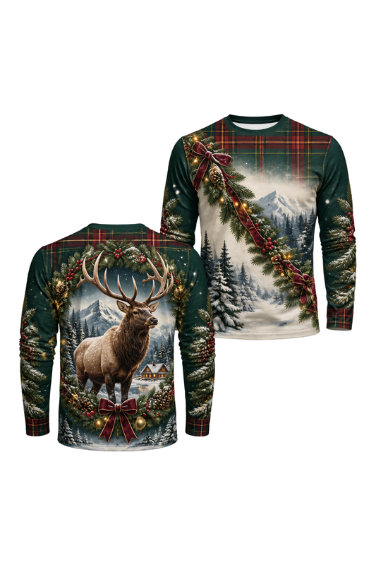 Performance Outdoor Long Sleeve - Christmas Lodge Monarch, Elk - ULS358V image 1
