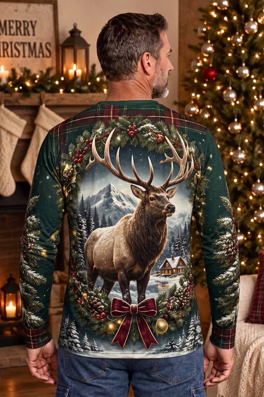 Performance Outdoor Long Sleeve - Christmas Lodge Monarch, Elk - ULS358V image 2