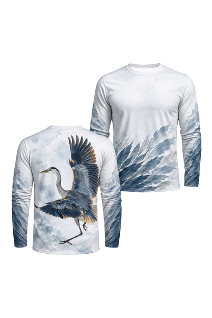 Performance Outdoor Long Sleeve - Marsh Sentinel, Great Blue Heron - ULS360V image 1