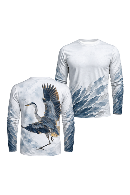 Performance Outdoor Long Sleeve - Marsh Sentinel, Great Blue Heron - ULS360V image 1